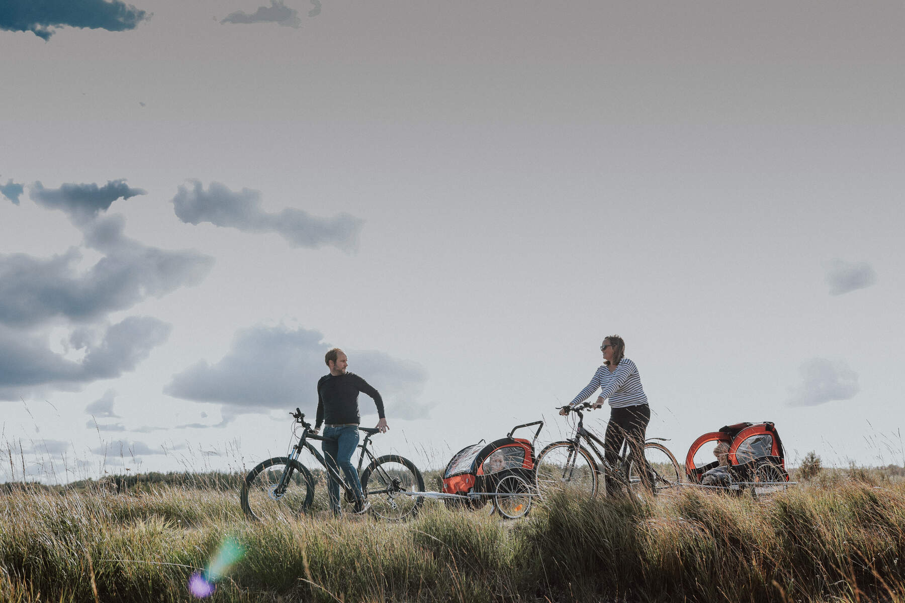 Family enjoying bike ride at Lough Boora Discovery Park Co Offaly Web Size