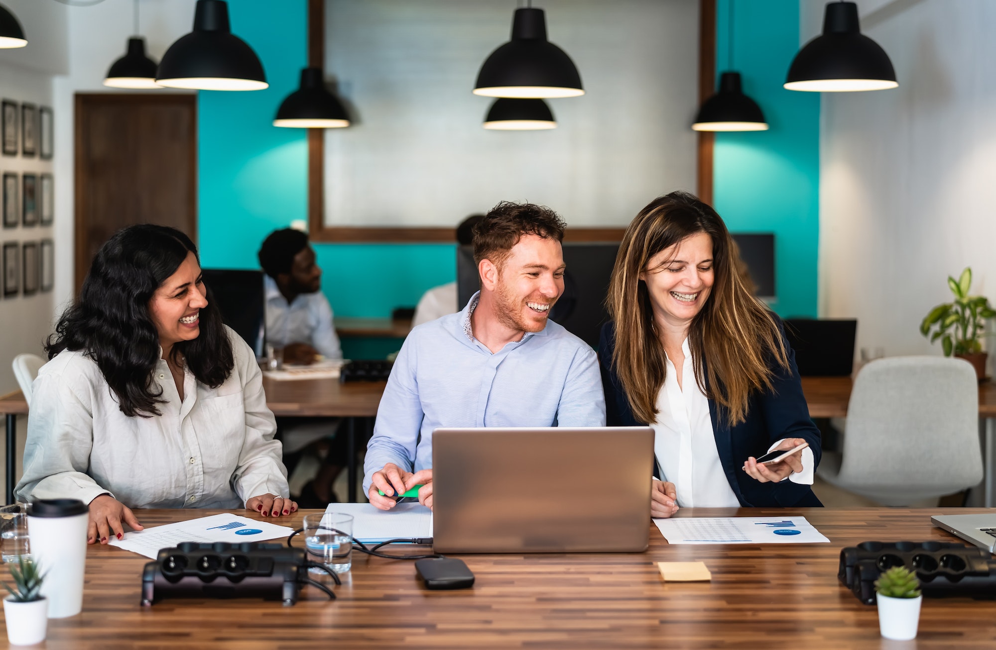 business team in co working creative space