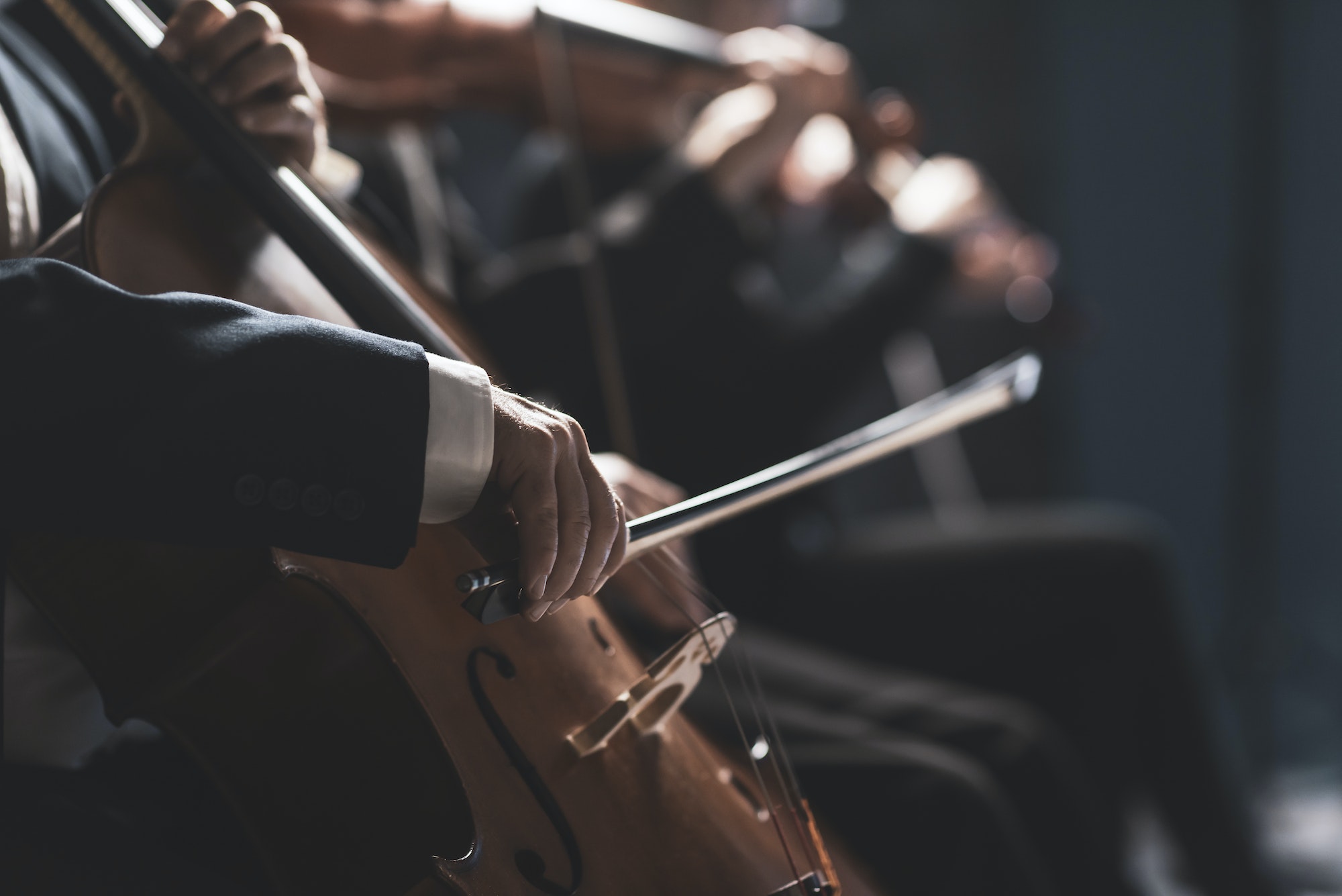 symphonic orchestra performing on stage