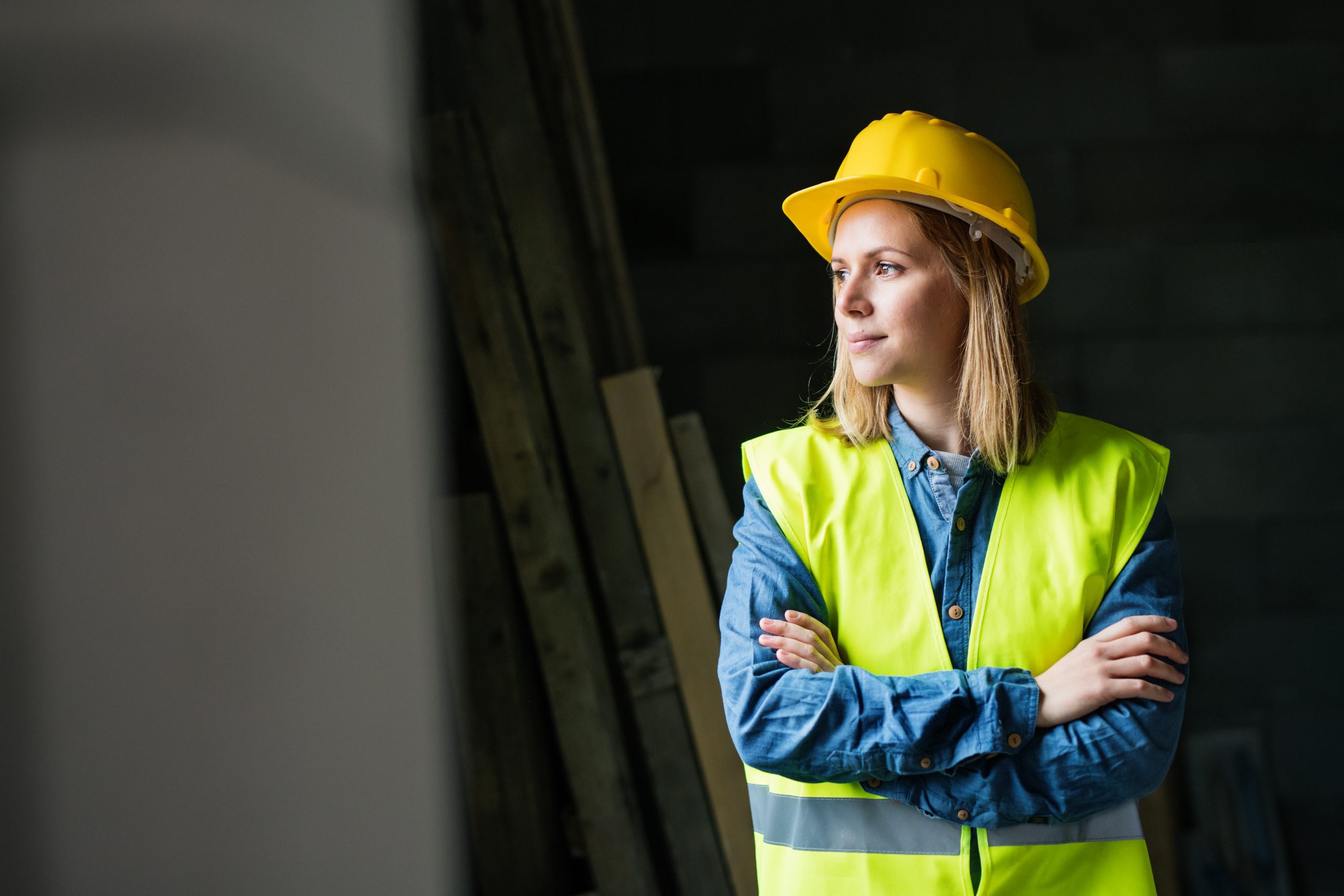 young woman worker on the construction site 2021 08 26 12 07 40 utc scaled